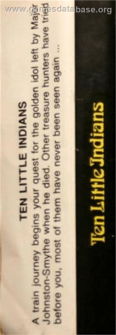 Ten Little Indians - Atari 8-bit - Artwork - Box Back