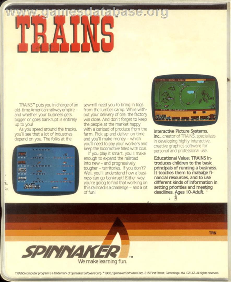Trains - Atari 8-bit - Artwork - Box Back
