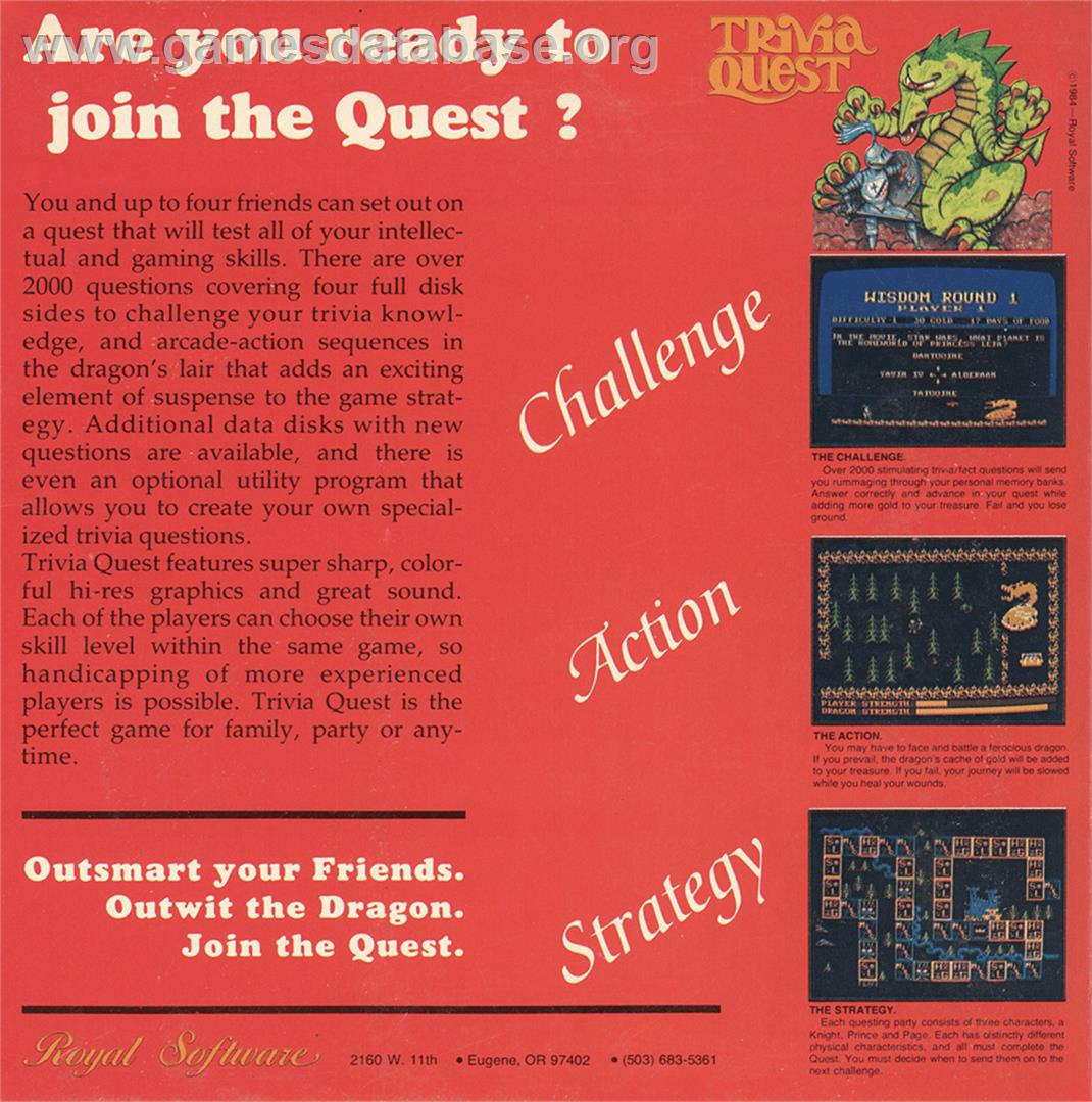 Trivial Pursuit - Atari 8-bit - Artwork - Box Back