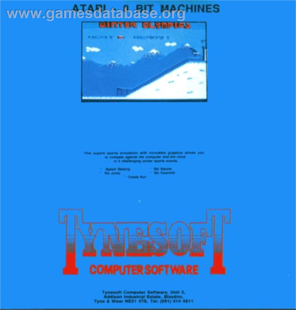 Winter Olympics - Atari 8-bit - Artwork - Box Back