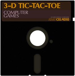 Cartridge artwork for 3-D Tic-Tac-Toe on the Atari 8-bit.