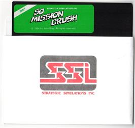 Cartridge artwork for 50 Mission Crush on the Atari 8-bit.