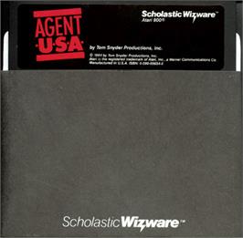 Cartridge artwork for Agent USA on the Atari 8-bit.