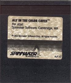 Cartridge artwork for Alf In The Color Caves on the Atari 8-bit.