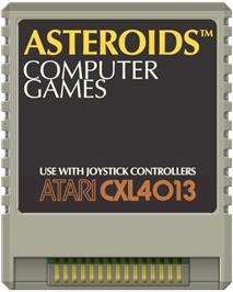 Cartridge artwork for Asteroids on the Atari 8-bit.