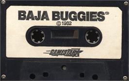Cartridge artwork for Baja Buggies on the Atari 8-bit.