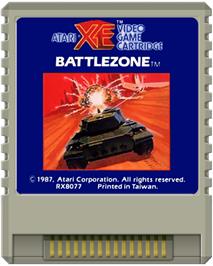 Cartridge artwork for BattleZone on the Atari 8-bit.