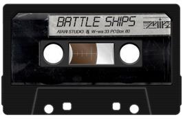 Cartridge artwork for Battle Ships on the Atari 8-bit.