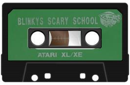 Cartridge artwork for Blinky's Scary School on the Atari 8-bit.