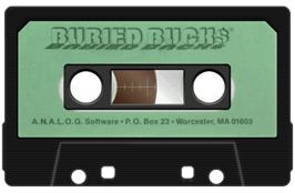 Cartridge artwork for Buried Bucks on the Atari 8-bit.