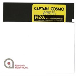 Cartridge artwork for Captain Cosmo on the Atari 8-bit.