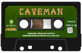 Cartridge artwork for Caveman on the Atari 8-bit.