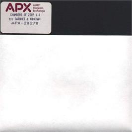 Cartridge artwork for Chambers Of Zorp on the Atari 8-bit.