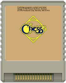 Cartridge artwork for Chess on the Atari 8-bit.