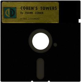 Cartridge artwork for Cohen's Towers on the Atari 8-bit.