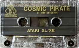 Cartridge artwork for Cosmic Pirate on the Atari 8-bit.