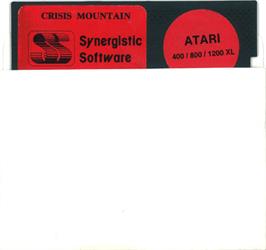 Cartridge artwork for Crisis Mountain on the Atari 8-bit.