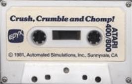 Cartridge artwork for Crush, Crumble and Chomp! on the Atari 8-bit.