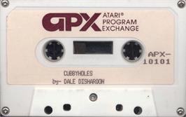 Cartridge artwork for Cubbyholes on the Atari 8-bit.