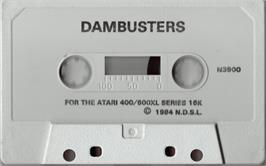 Cartridge artwork for Dambusters on the Atari 8-bit.