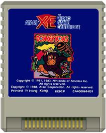 Cartridge artwork for Donkey Kong on the Atari 8-bit.