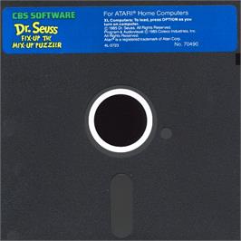 Cartridge artwork for Dr. Seuss - Fix-up The Mix-up Puzzler on the Atari 8-bit.