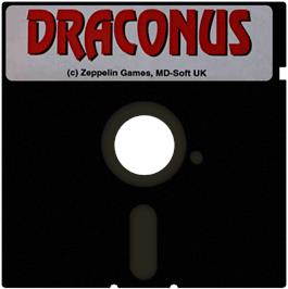 Cartridge artwork for Draconus on the Atari 8-bit.