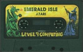 Cartridge artwork for Emerald Isle on the Atari 8-bit.