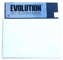 Cartridge artwork for Evolution on the Atari 8-bit.