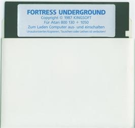 Cartridge artwork for Fortress Underground on the Atari 8-bit.