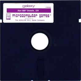 Cartridge artwork for Galaxy on the Atari 8-bit.