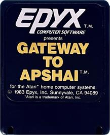 Cartridge artwork for Gateway to Apshai on the Atari 8-bit.