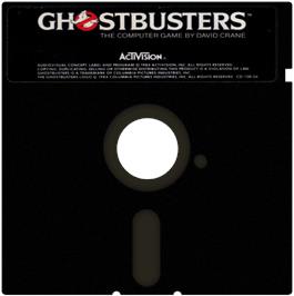 Cartridge artwork for Ghostbusters on the Atari 8-bit.