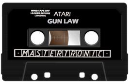 Cartridge artwork for Gun Law on the Atari 8-bit.