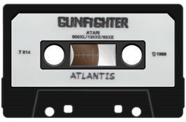 Cartridge artwork for Gunfighter on the Atari 8-bit.