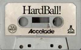 Cartridge artwork for Hardball! on the Atari 8-bit.