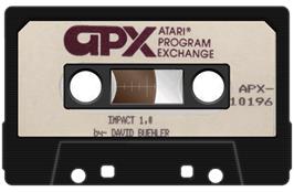 Cartridge artwork for Impact on the Atari 8-bit.