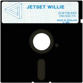 Cartridge artwork for Jet Set Willy on the Atari 8-bit.