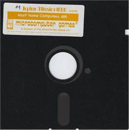 Cartridge artwork for Jupiter Mission 1999 on the Atari 8-bit.