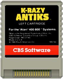Cartridge artwork for K-razy Antiks on the Atari 8-bit.