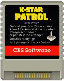 Cartridge artwork for K-star Patrol on the Atari 8-bit.