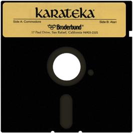 Cartridge artwork for Karateka on the Atari 8-bit.