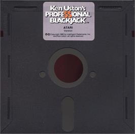 Cartridge artwork for Ken Uston's Professional Blackjack on the Atari 8-bit.
