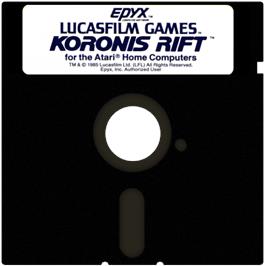 Cartridge artwork for Koronis Rift on the Atari 8-bit.
