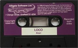 Cartridge artwork for Loco on the Atari 8-bit.
