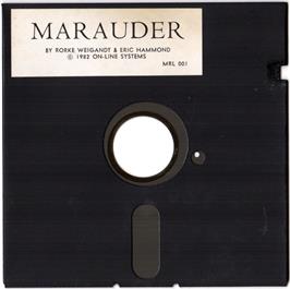 Cartridge artwork for Marauder on the Atari 8-bit.