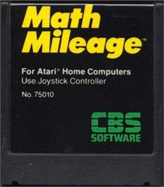 Cartridge artwork for Math Mileage on the Atari 8-bit.