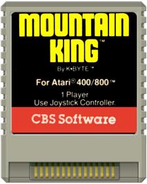 Cartridge artwork for Mountain King on the Atari 8-bit.
