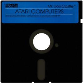 Cartridge artwork for Mr. Do! on the Atari 8-bit.