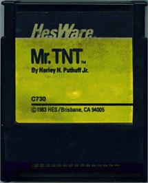 Cartridge artwork for Mr. Tnt on the Atari 8-bit.